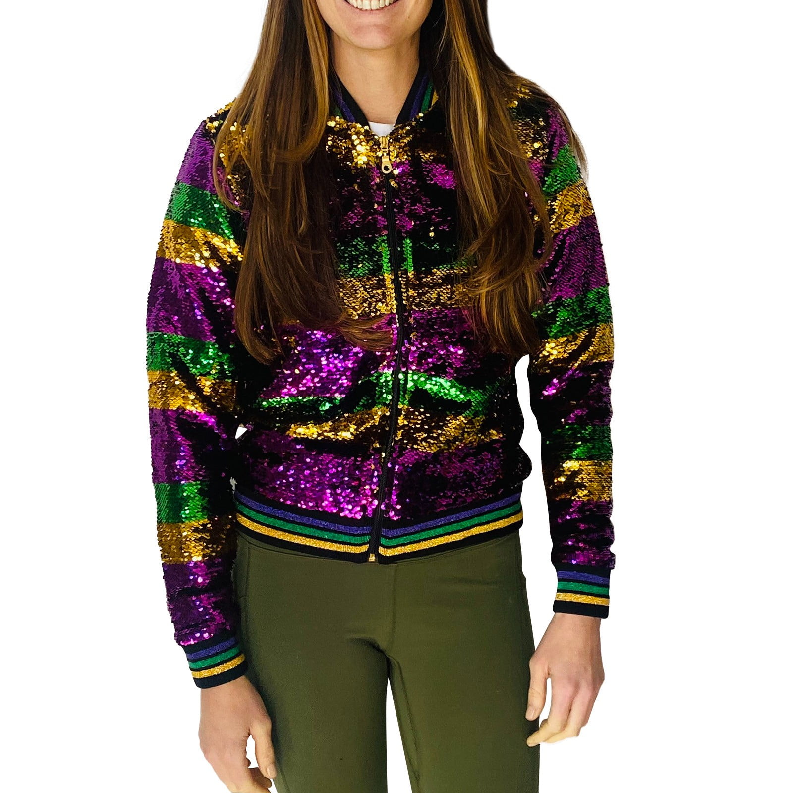 mardi gras sequin corduroy jacket