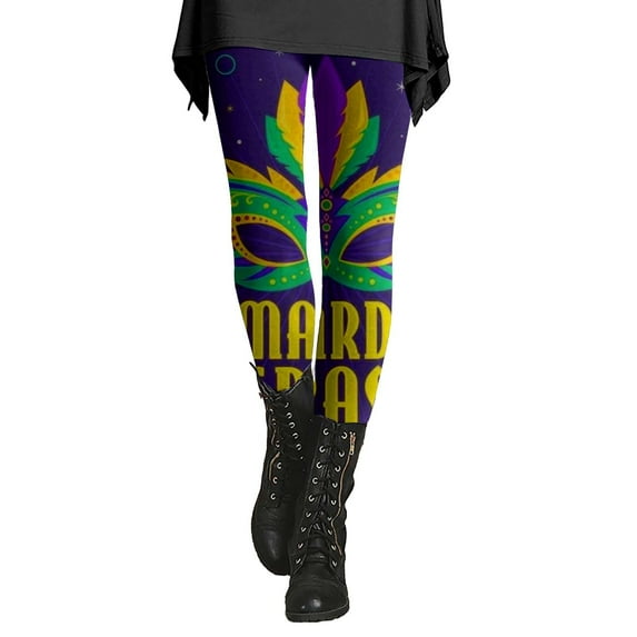 Outfmvch mardi gras pants for women leggings for women mardi gras pants Women Mardi G R As Party Costume Stretchy Leggings Tights For Party Costume Bronze 4XL