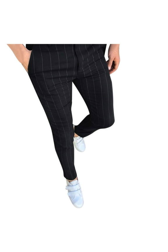 men's pants Striped ed Mid Waist Fit Stretch Dress Pencil Long pants for men cargo pants