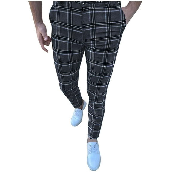 Outfmvch men's pants ed Mid Waist Fit Stretch Dress Pencil Long pants for men cargo pants