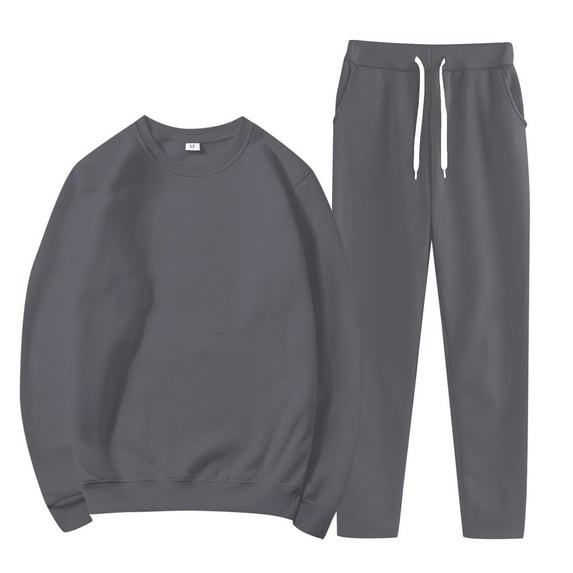 Outfmvch petite lounge sets for women,jogger sets for women 2 piece,travel outfits for women,Sports Jacket Sweatshirt Round Neck Suit,jogging suits for women,jogging suits for women Dark Gray 2XL