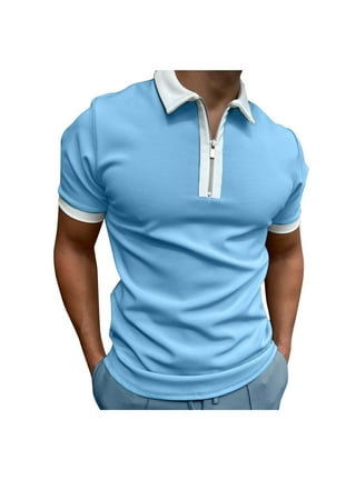 Men's Gonzsles Zipper Polo Shirt, Shop Stylish Polos, Men's Zipper Polo