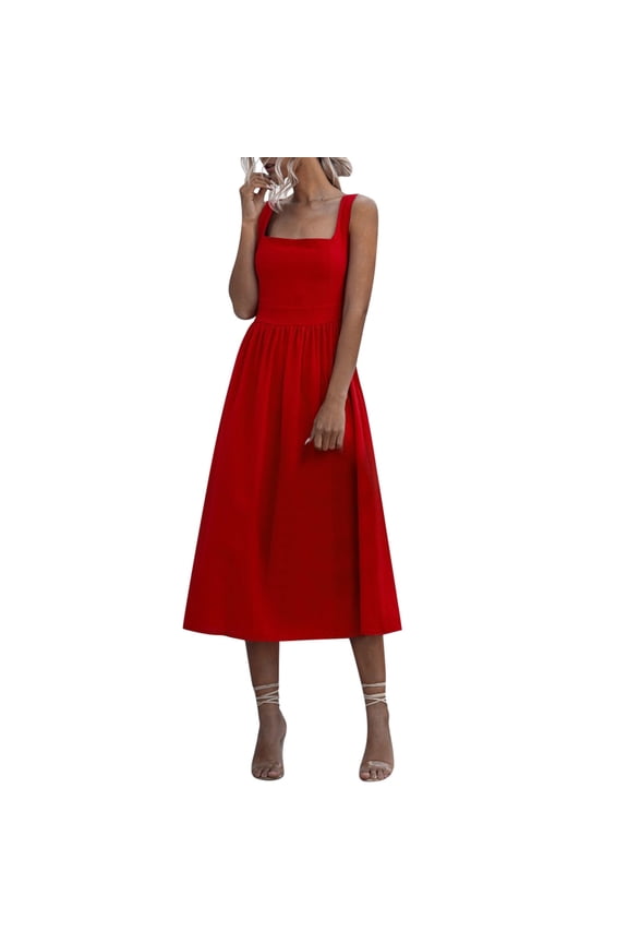 red dress Bodycon Sleeveless Knee Length Club Tank Dress womens dresses fall dresses