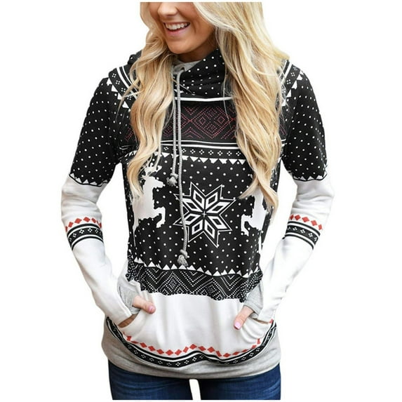 Outfmvch sweaters for women Autumn Winter Christmas ed Pocket Hooded Casual Sweater cardigan for women fall clothes for women