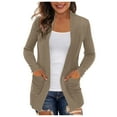 thumbnail image 1 of Outfmvch sweaters for women Cardigans With Pockets Casual Lightweight Open Front Cardigan Sweaters womens tops womens sweaters Khaki, 1 of 9