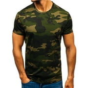 Outfmvch t shirts for men Camouflage Striped Pattern Casual Fashion Lapel Short Sleeve Shirt womens tops Army Green