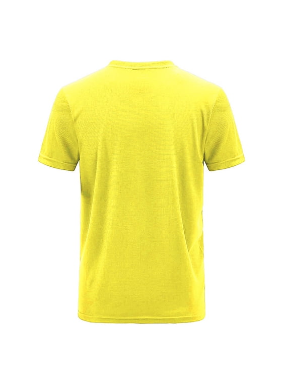 t shirts for men Summer Casual Outdoor T-shirt Plus Size Sport Fast-Dry Breathable womens tops Yellow
