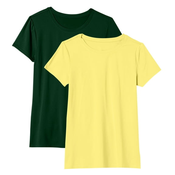 Outfmvch t shirts for women 2PCS Stretch Short Sleeve Crewneck T-Shirt Pack Of 2 womens tops