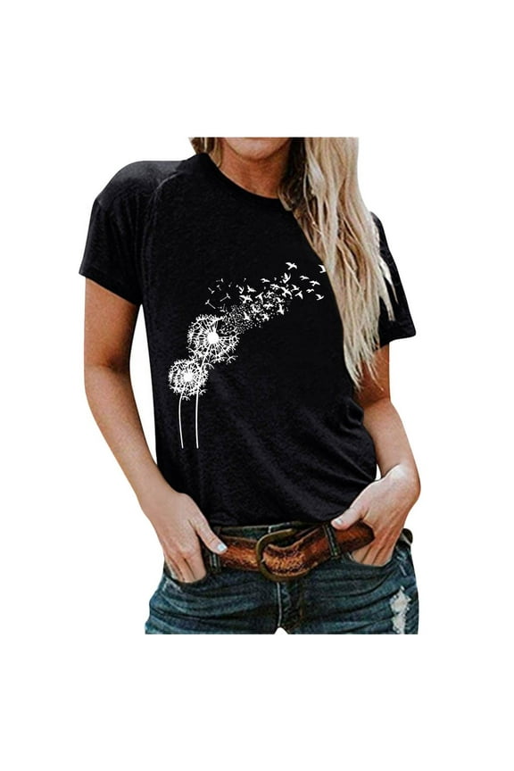 t shirts for women Fashion Printing Casual Funny T shirt For Lady Girl womens tops shirts for women Black