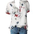 thumbnail image 1 of Outfmvch t shirts for women Plus Size Printing Shirt Pocket Easy Sleeve Short womens tops shirts for women White, 1 of 9