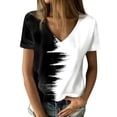 thumbnail image 1 of Outfmvch t shirts for women Short Sleeve T Shirt Colorblock Fashion womens tops shirts for women White, 1 of 6