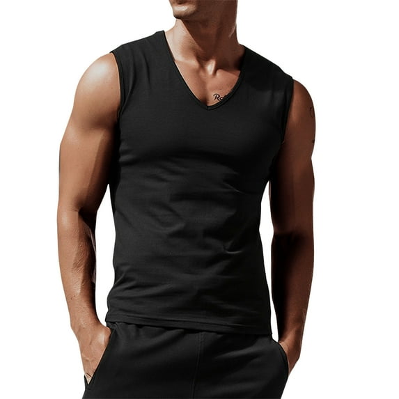 Outfmvch tank top for men Spring Summer Casual Sleeveless Tank Tee Shirt womens tops Black