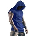 thumbnail image 1 of Outfmvch tank top for men Spring Summer Casual Slim Sleeveless Hooded Beach Shirts Tank With Pockets womens tops Blue, 1 of 5