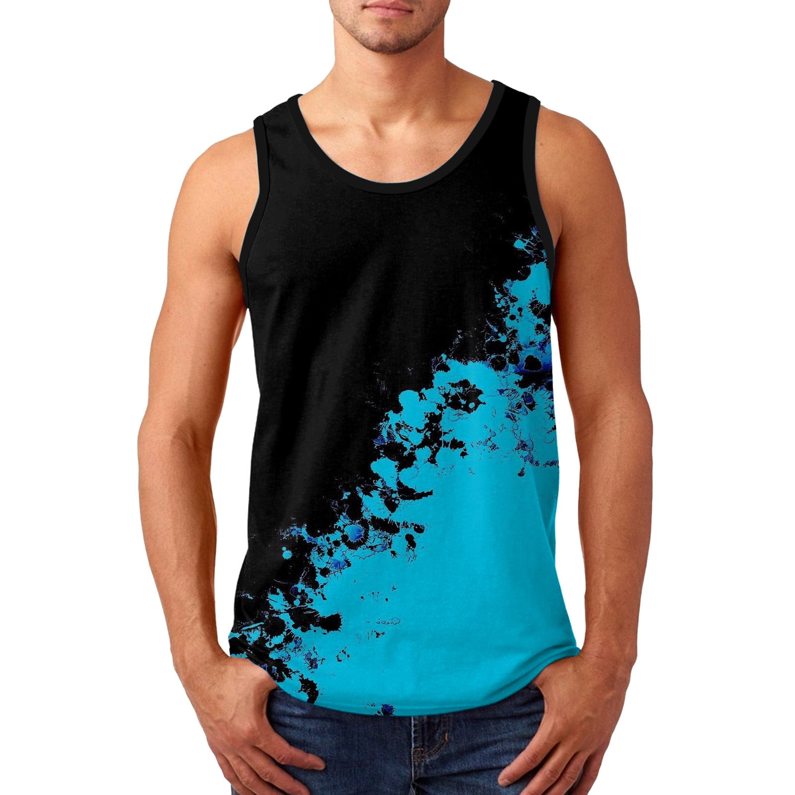 Outfmvch tank top for men Summer Printed Fashion Casual Sports Beach ...
