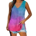 thumbnail image 1 of Outfmvch tank top for women Casual Tie Dye Printing Tank Sleeveless Vest T Shirt womens tops crop tops Pink, 1 of 6