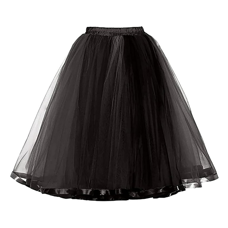 Outfmvch Mini Skirt Tutu Dress for Women Black Dresses for Women Skirts for Women Maxi Skirt Women s Solid Color Mesh Multi Layer Carnival Half Skirt Fluffy Skirt Tutu Skirt Black Xl