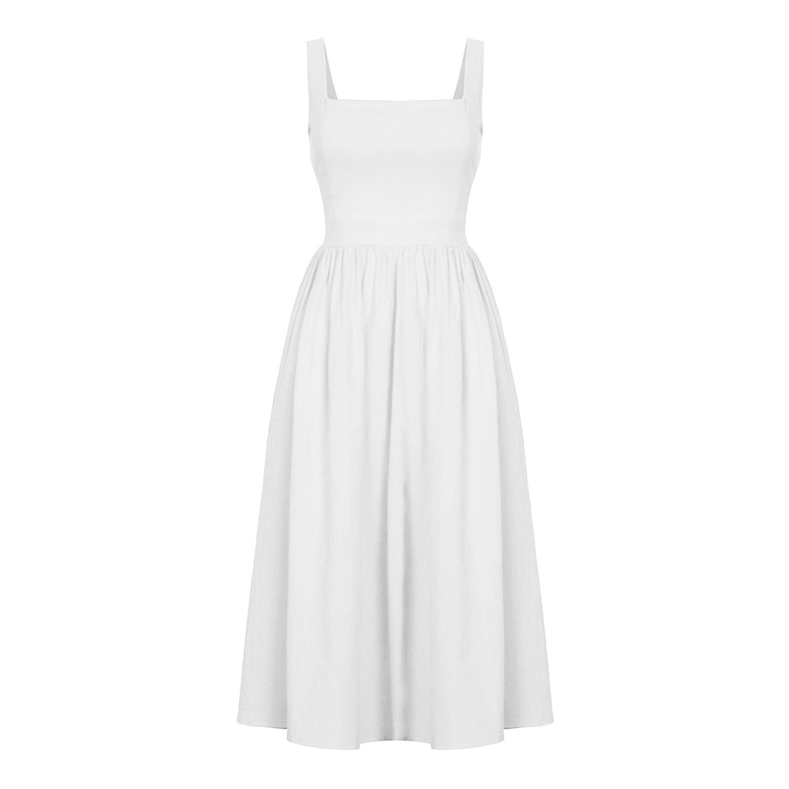 slim fit dress slacks Modal High-Neck Open-Back Mini Dress in White - XL main image 1