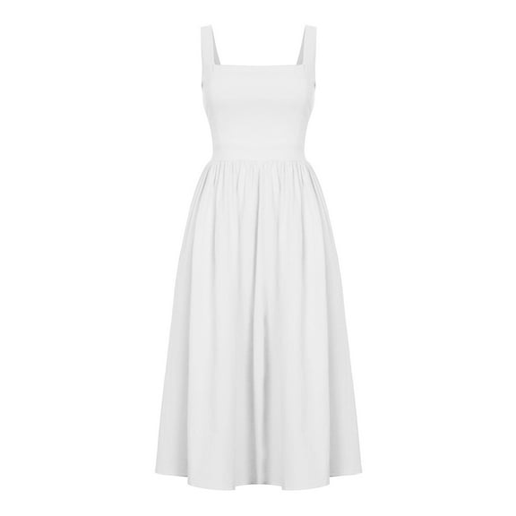 Outfmvch white dress Bodycon Sleeveless Knee Length Club Tank Dress womens dresses fall dresses