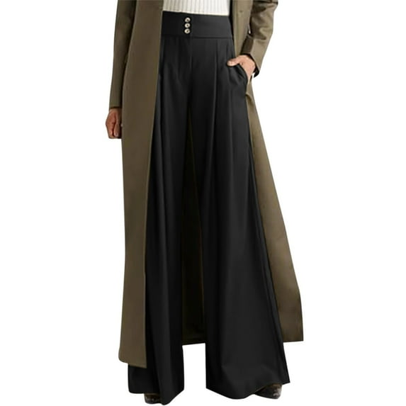 Outfmvch women's pants High Waist Wide Leg Pleated Pockets pants for women cargo pants