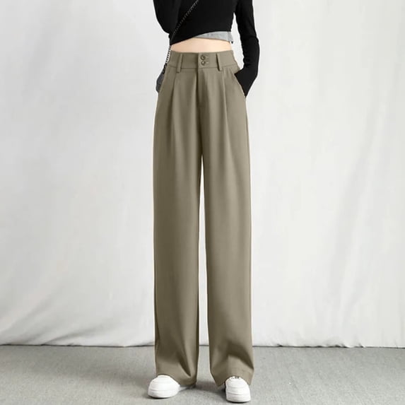 women's pants Wide Leg High Elastic Waisted In The Back Business Work Long Straight Suit For Summer pants for women cargo pants