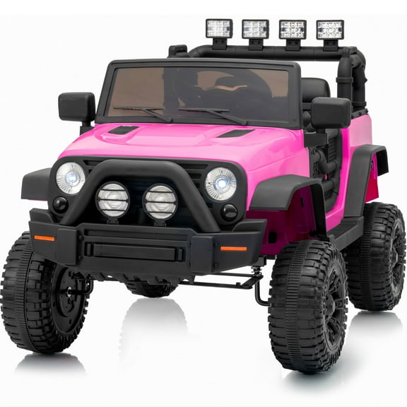 Outfunny 12 Volt Kids Ride on Truck, Battery Operated Electric Ride on Toy Car for Kids w/ Remote, Bluetooth - Pink