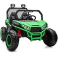 thumbnail image 1 of Outfunny 24V 10Ah Kids Ride on Toy, 4WD 2-Seater Electric Ride on Car UTV for Big Kids w/ Remote, Bluetooth - Green, 1 of 9