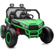Outfunny 24V 10Ah Kids Ride on Toy, 4WD 2-Seater Electric Ride on Car UTV for Big Kids w/ Remote, Bluetooth - Green