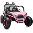 thumbnail image 1 of Outfunny 24V 10Ah Kids Ride on Toy, 4WD 2-Seater Electric Ride on Car UTV for Big Kids w/ Remote, Bluetooth - Pink, 1 of 9