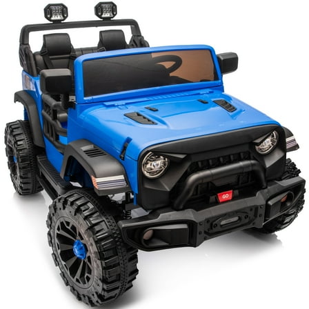 Outfunny 12V 7Ah Ride on Toy for Big Kids, 2 Seater Electric Ride on Car Truck w/ Remote, Bluetooth - Blue