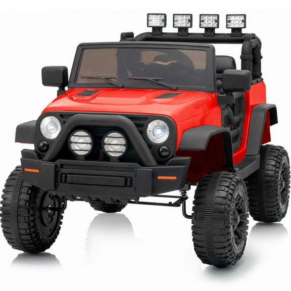 Outfunny 24 Volt Ride on Cars for Kids, Battery Operated Ride on Toy Truck w/ Remote, Bluetooth, 400W Power - Red