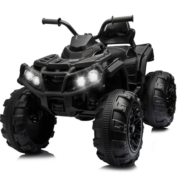 Outfunny 24V Kids 4 Wheeler, Electric ATV Quad Ride-on Toy for Big Kids Ages 3 and up, Black