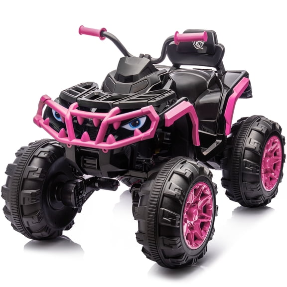Hikiddo 24V Kids Ride-On ATV 4-Wheeler 4WD, Electric Quad, 4x200W Motor, 5.6MPH for Big KidsPink