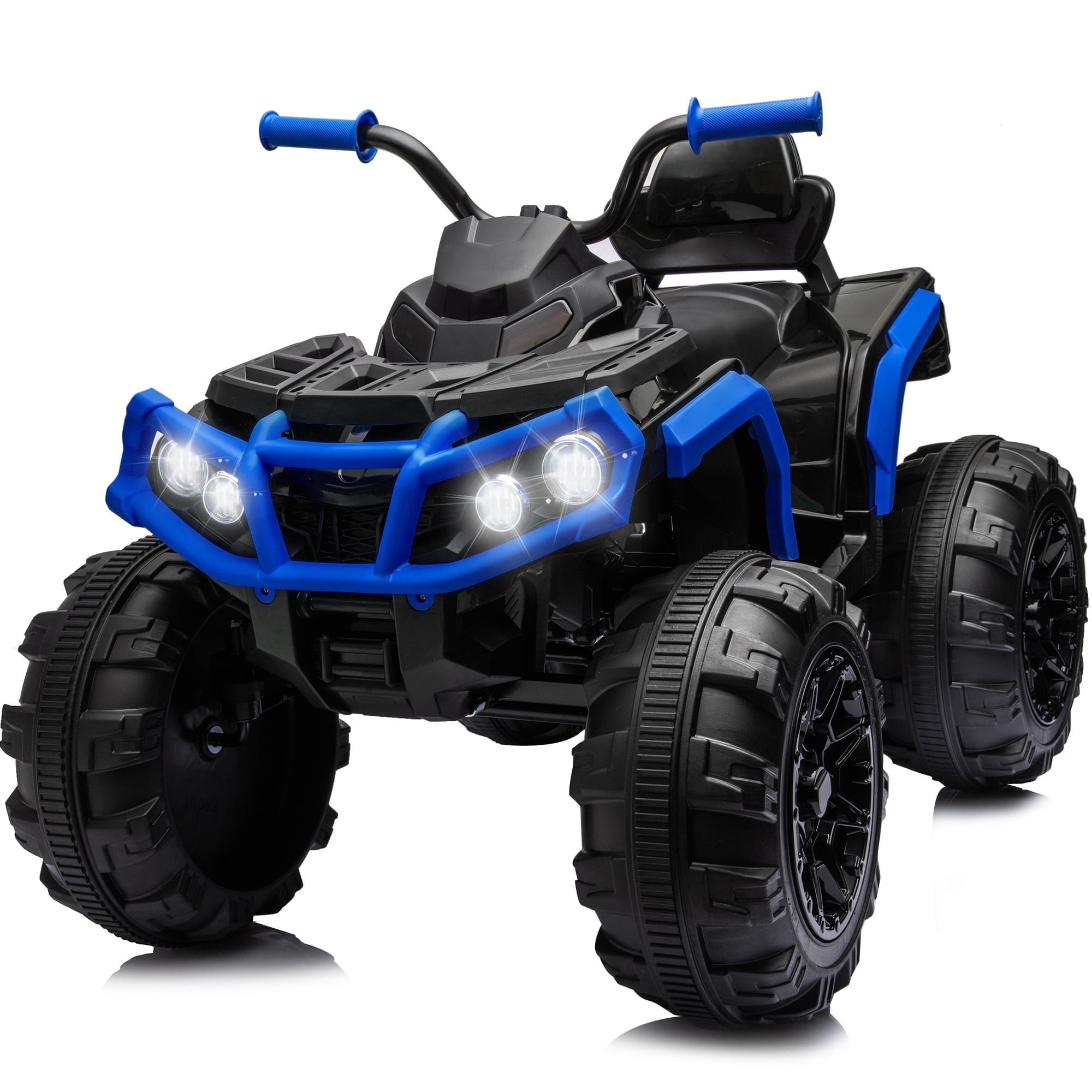Outfunny 24V Kids 4 Wheeler, Electric ATV Quad Ride-on Toy for Big Kids Ages 3 and up, Blue
