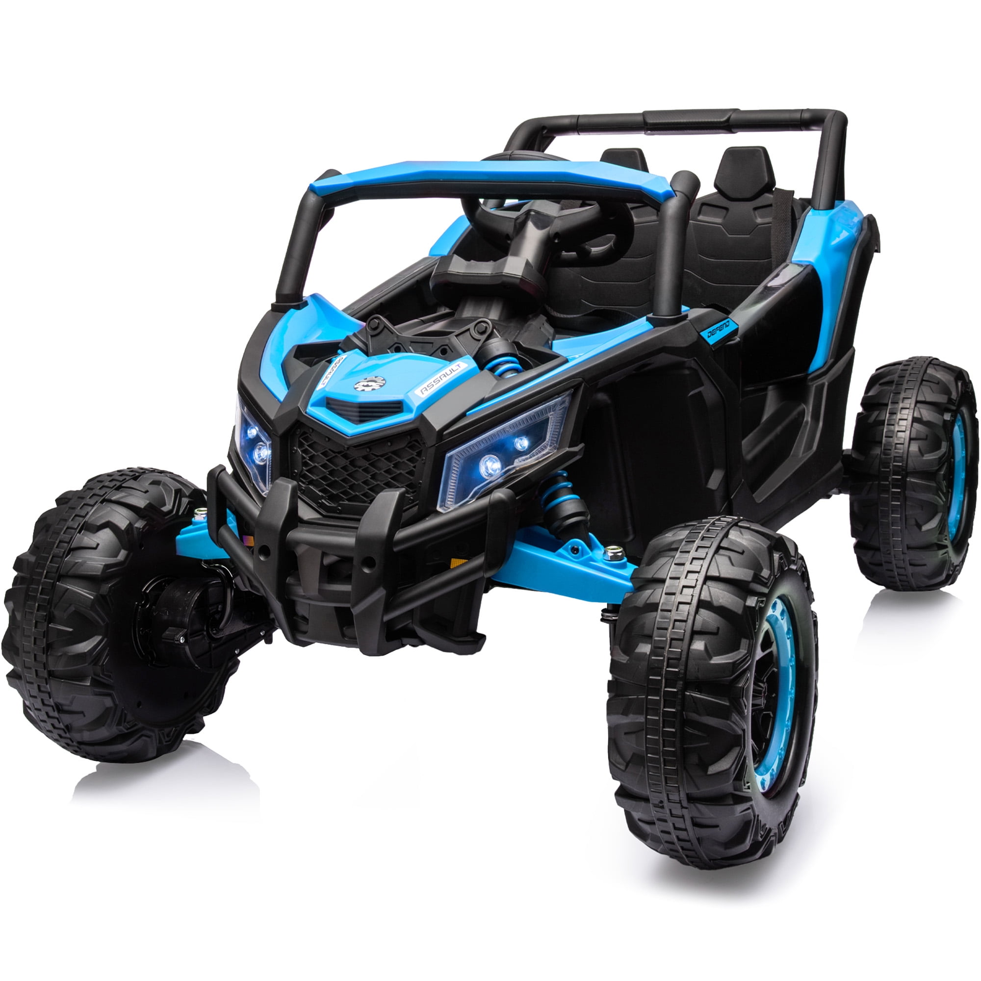 Outfunny 24V Kids Ride on Toy UTV, 4WD Electric Ride on Car for Kids with Remote Control, Bluetooth, 4x200W Motors, Blue