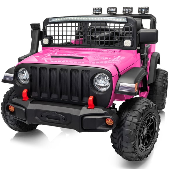 Outfunny 24V Kids Ride on Truck, 4WD 2 Seater Electric Ride on Toys Car for Big Kids w/ Remote, 4x200W Motor - Pink