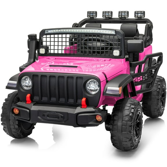Outfunny 24V Kids Ride on Truck, 4WD 2 Seater Electric Ride on Toys Car for Big Kids w/ Remote, 4x200W Motor - Pink