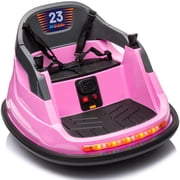 Outfunny 6V Bumper Car for Kids, Ride on Toys Bumper Car for Toddlers with Remote & Music - Pink
