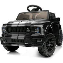 Outfunny Kids Ride on Car, Licensed Ford-Shelby F-150 12V Ride on Toy Truck for Toddlers with Remote, Trunk - Black
