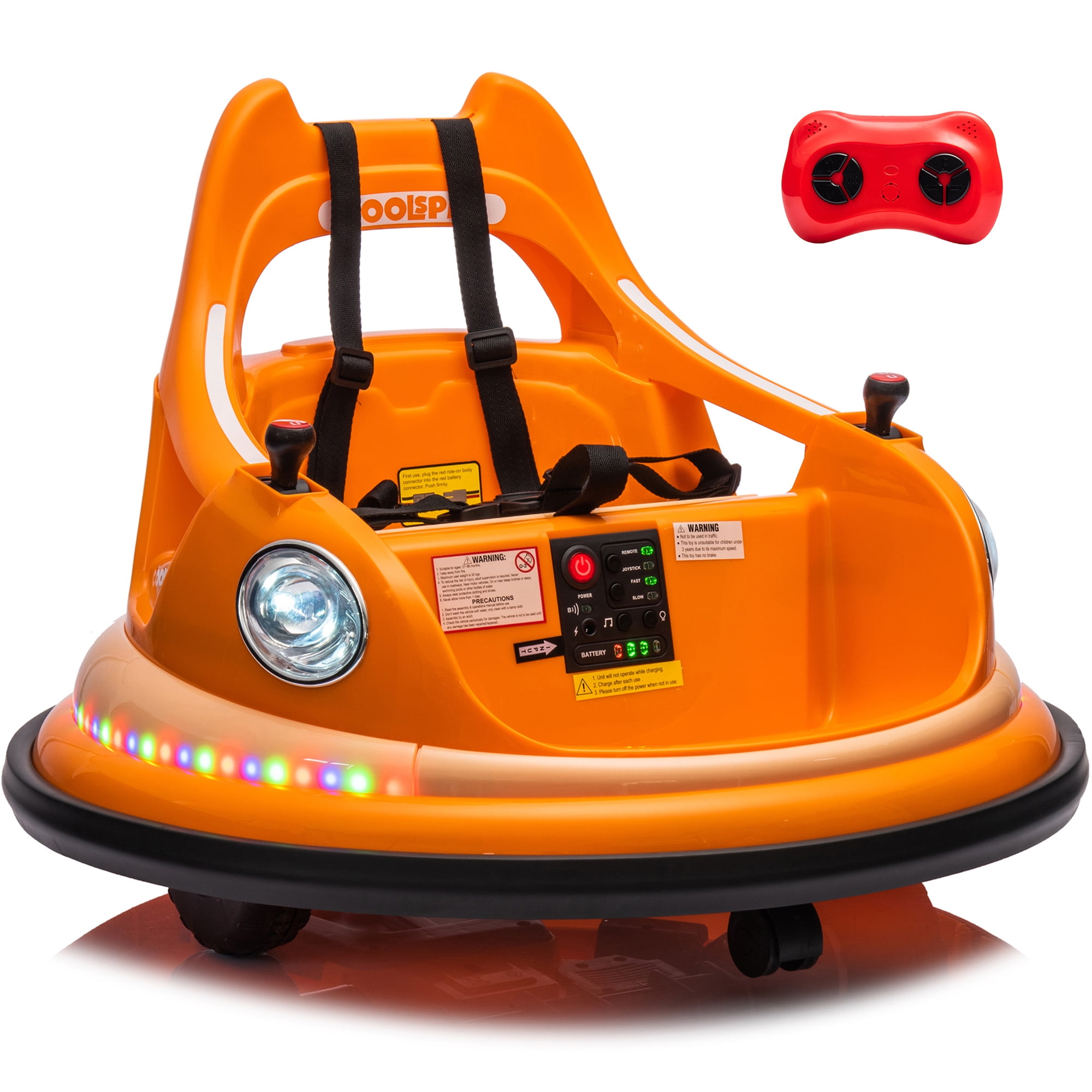 Outfunny Kids Bumper Car Ride on, 12V Electric Rideon Toy for Toddlers