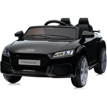 Outfunny Kids Ride On Car, Licensed Audi TT 12V Electric Car Toy with Remote, LED Light - Black