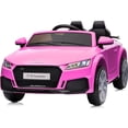 thumbnail image 1 of Outfunny Kids Ride On Car, Licensed Audi TT 12V Electric Car Toy with Remote, LED Light - Pink, 1 of 9