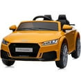 thumbnail image 1 of Outfunny Kids Ride On Car, Licensed Audi TT 12V Electric Car Toy with Remote, LED Light - Yellow, 1 of 9