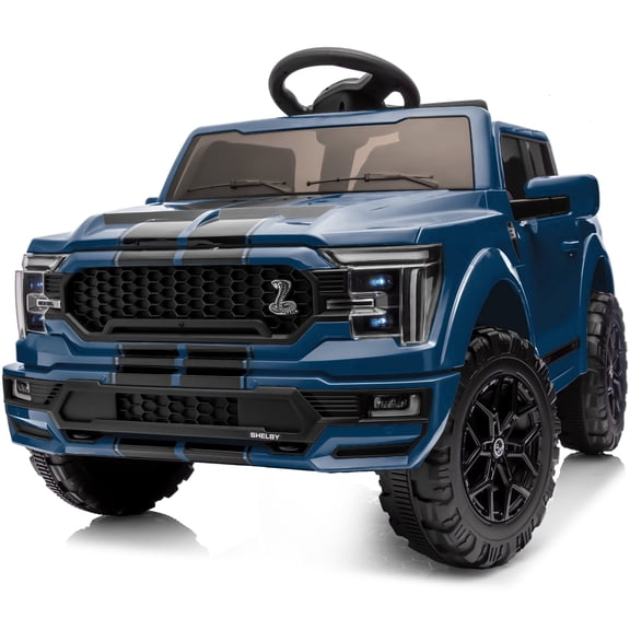 Outfunny Kids Ride on Car, Licensed Ford-Shelby F-150 24V Ride on Toy Truck for Toddlers with Remote, Trunk, 400W Motor - Blue