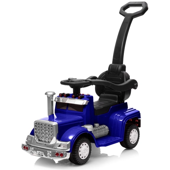 Outfunny Toddler Ride on Toys, 3 in 1 Push Car for Toddlers Aged 1-3 with Handle, Blue