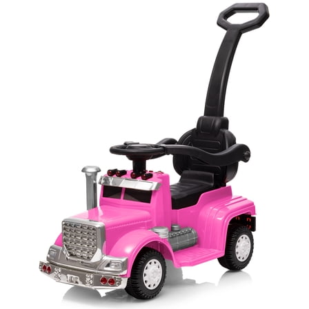 Outfunny Toddler Ride on Toys, 3 in 1 Push Car for Toddlers Aged 1-3 with Handle, Hot Pink