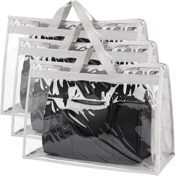 Outgeek 3PCS Purse Storage Bag Organization Purse Dust Bag Organizer Clear Plastic Lightweight Protective Waterproof Handbag Protector