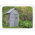 thumbnail image 1 of Outhouse Bath Mat, Vintage Farm Life Cottage Barn Shed in Forest Trees Leaves Picture, Non-Slip Plush Mat Bathroom Kitchen Laundry Room Decor, 29.5 X 17.5 Inches, Pale Grey and Fern Green, Ambesonne, 1 of 2