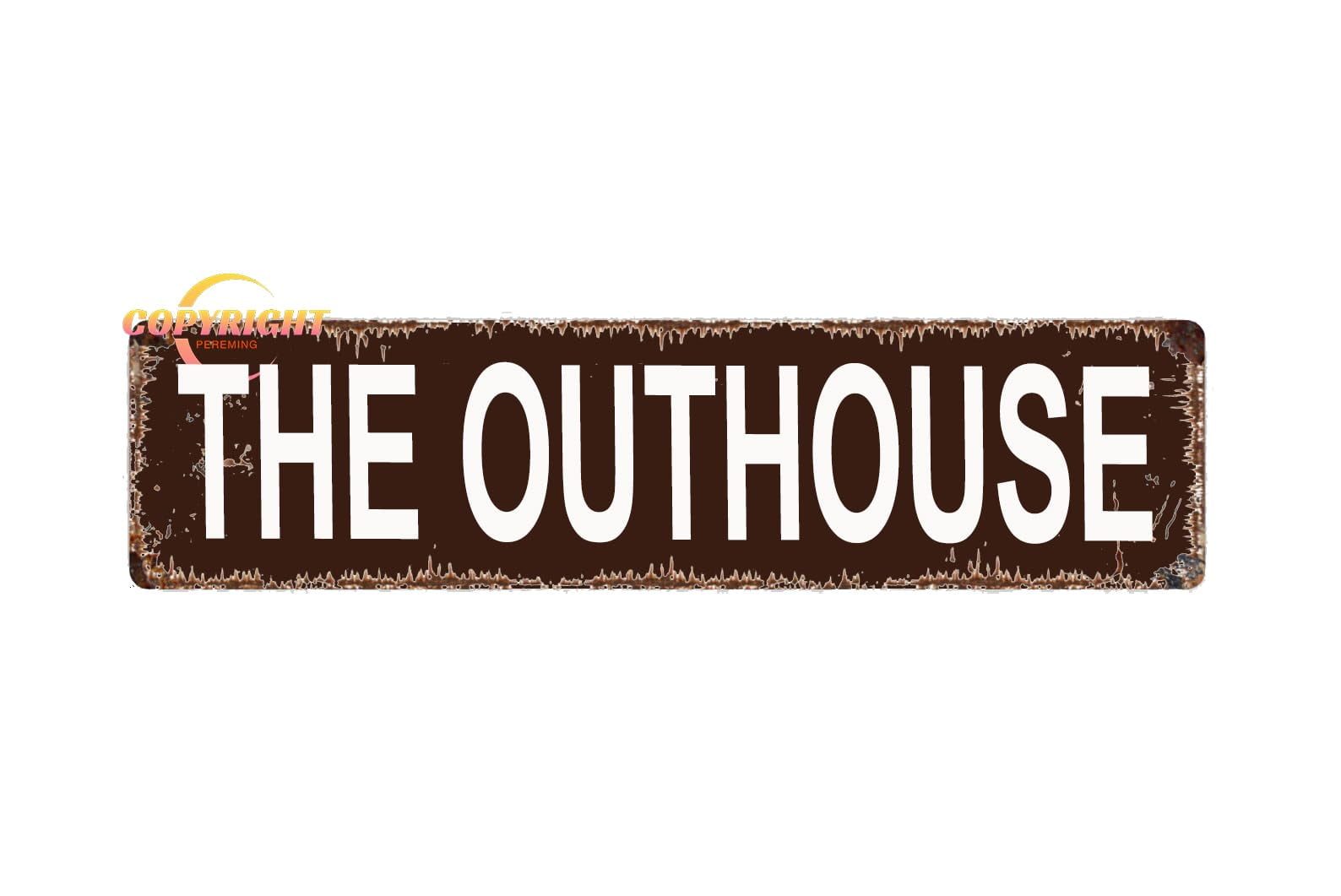 The Outhouse Sign - Restroom Bathroom Toilet Rustic Street Sign or Door Name Plate Plaque Home Pub Bar Wall Decor Retro Metal Tin Sign Size: 4 x 16 Inch