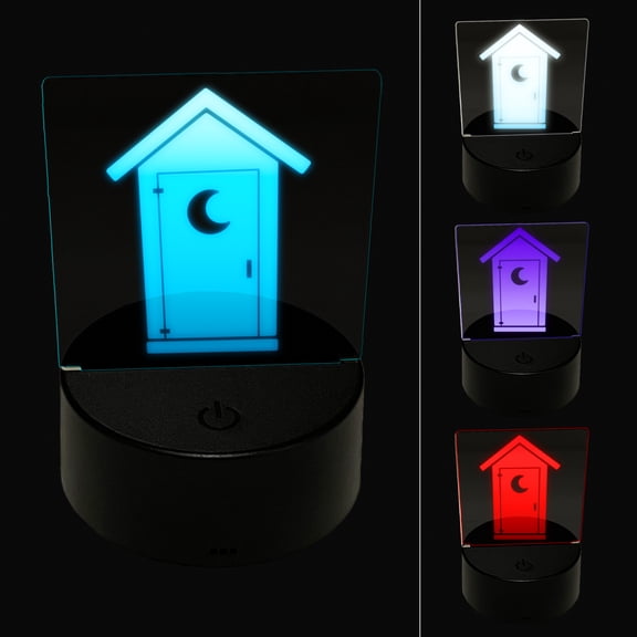Outhouse Silhouette Toilet LED Night Light Sign 3D Illusion Desk Nightstand Lamp
