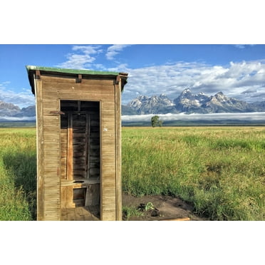 Outhouse with a View Grand Teton National Park Photo Photograph Cool Wall Art Print Poster 18x12
